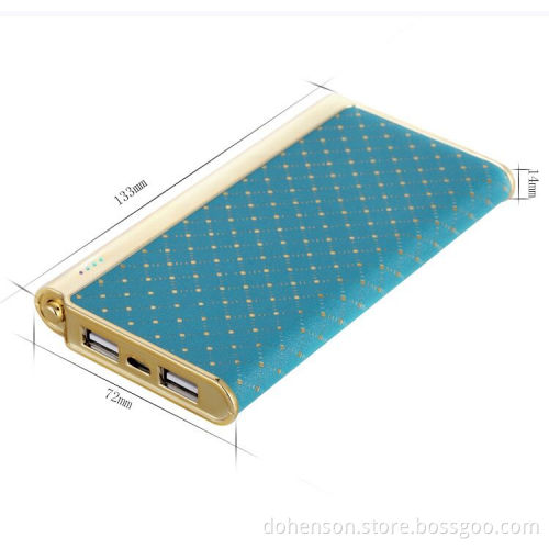 2017 most fashionable high quality new design wallet leather 6000mAh power bank